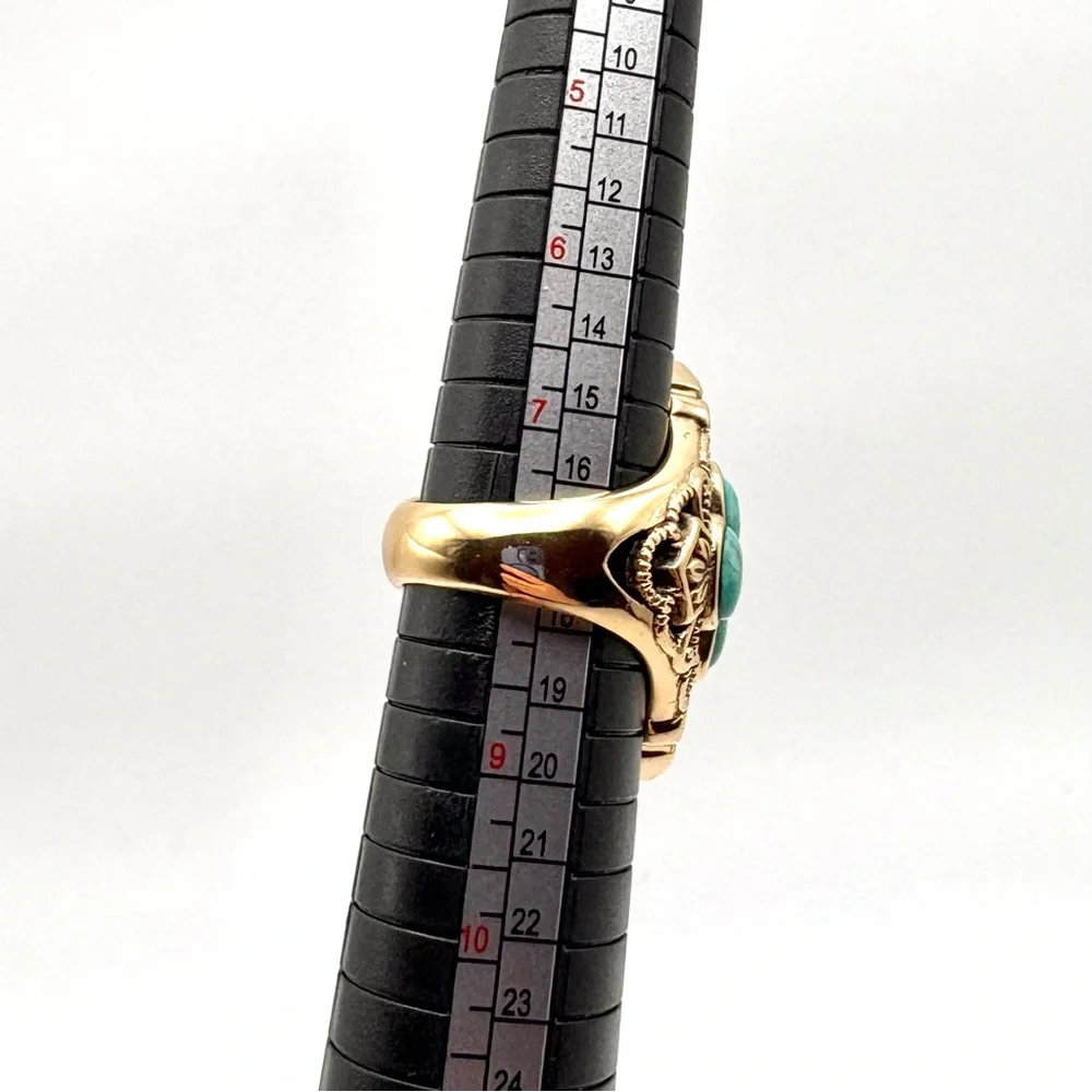 Studio Barse Turquoise Multi-Stone Oval Cluster Ring in Gold-Tone